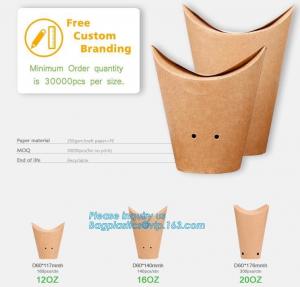 China Custom printed french fries crepe holder food packaging paper cones,Food paper cones french fry crepe cone holder, crepe on sale