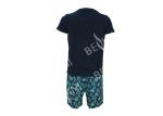 Cotton Jersey Men's Round Neck Pajamas / Mens T Shirt And Woven Shorts Pyjamas