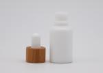 White Glass Porcelain Aromatherapy Bottles 30ml With Bamboo White Dropper