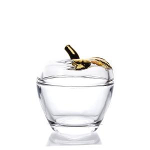 China 100ml Apple Shaped Glass Candy Jars With Lid Smaal Size Decorative wholesale