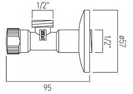 M1/2"XM1/2" Chrome-Plated Basin & Bathroom angle valve with plastic handle