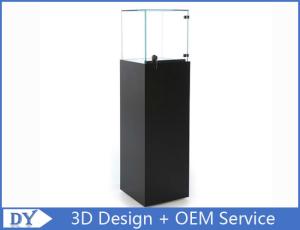 China Black Wooden Glass Free Standing Jewellery Display Cases Enclosed Storage Area wholesale