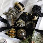 Christmas Foam Ball Classic Black Gold Series Christmas Tree Pendant Decoration