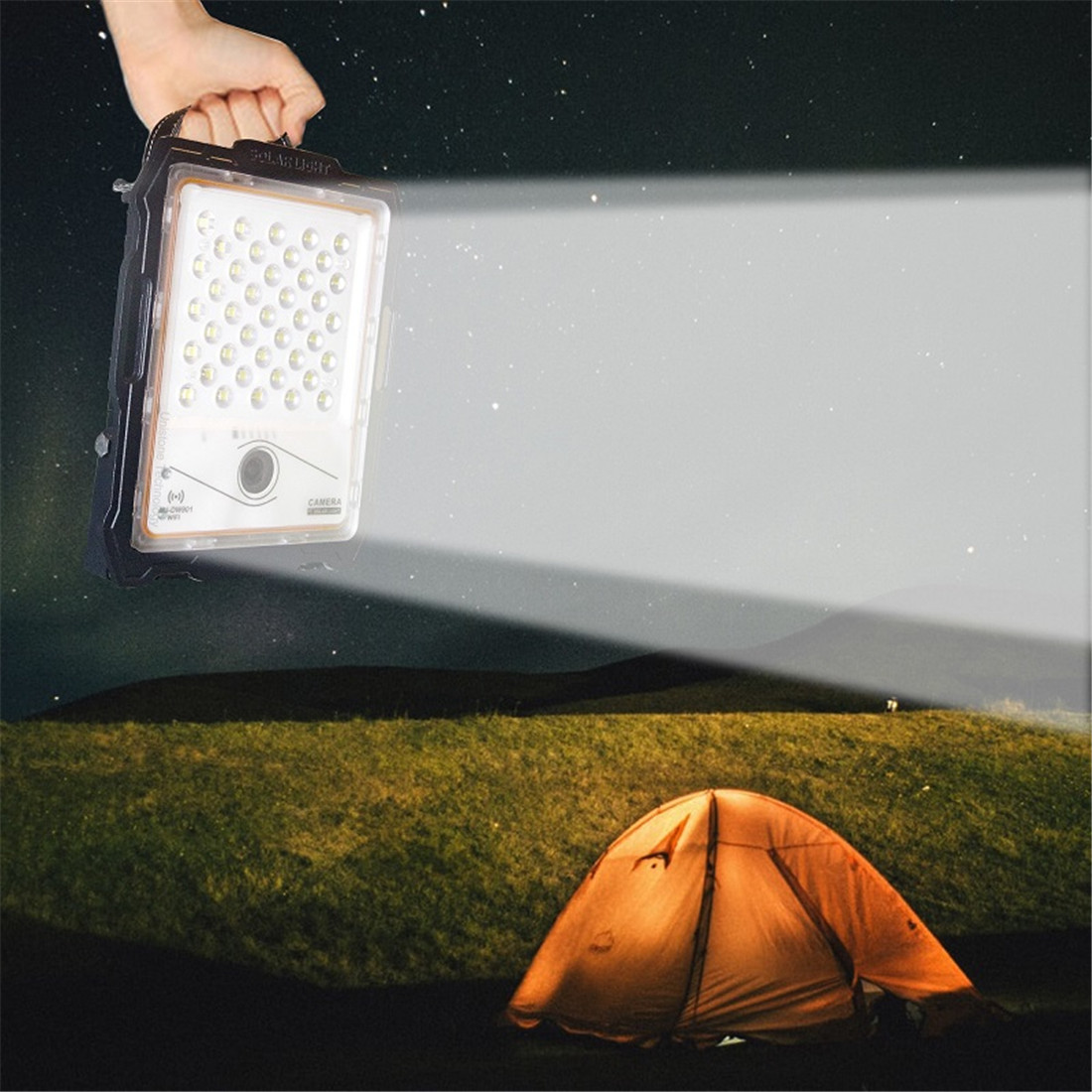 100W Wireless Solar Light 2MP Wi-Fi Camera