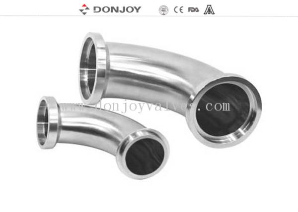 1-6" Clamped sanitary 90 degree welded elbow for inch, DIN standard, 180Grit
