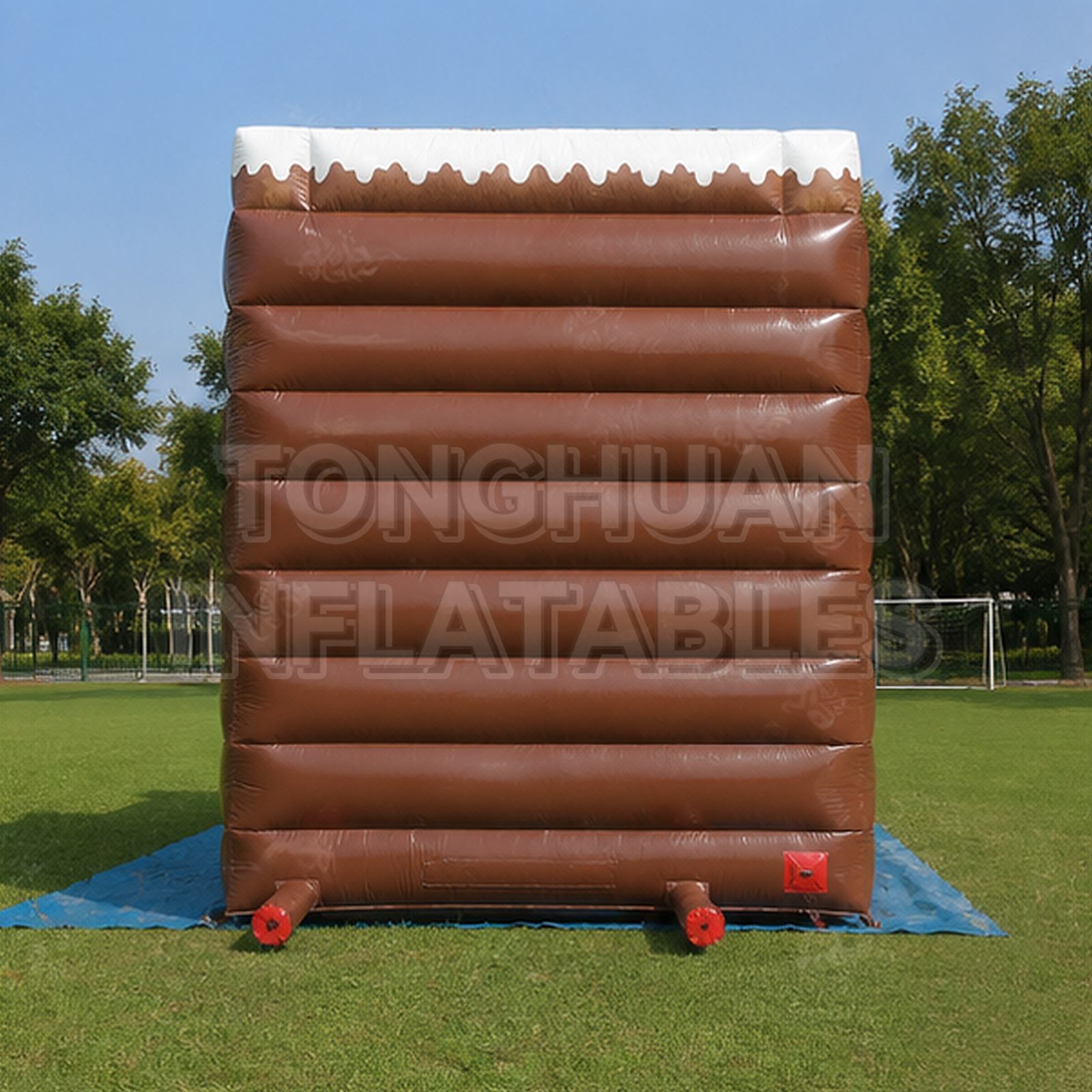 Custom Gingerbread Christmas Inflatable Slide for Commercial Holiday Entertainment