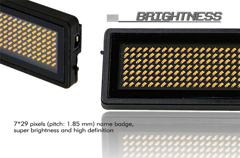 Scrolling LED Name/Message/Advertising/Programmable Tag Card Badge Red color B729TR