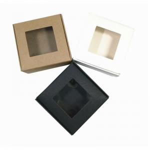 China 8X8X4cm Kraft Gift Box With Window , Personalised Wedding Favour Boxes Foldable wholesale
