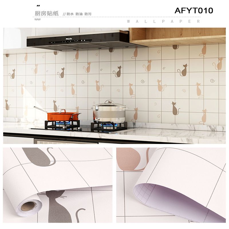 Entertainment Kitchen Wallpaper Waterproof PVC Ceramic Tile Wall Stickers Back Splash for Easy Self-Adhesive Installation