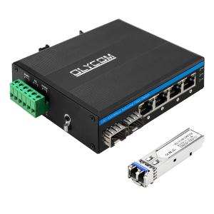 China 6-Port Industrial Network Switch With 2 Fiber And 4 Auto-MDI/MDIX RJ45 Ports wholesale