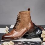 Winter Mens Suede Desert Boots Fashion Italian Ankle Boots With Zipper Side