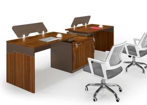 China Knock Down Packed Office Workstation Desk For 2 Person / MFC Modern Office Furniture wholesale