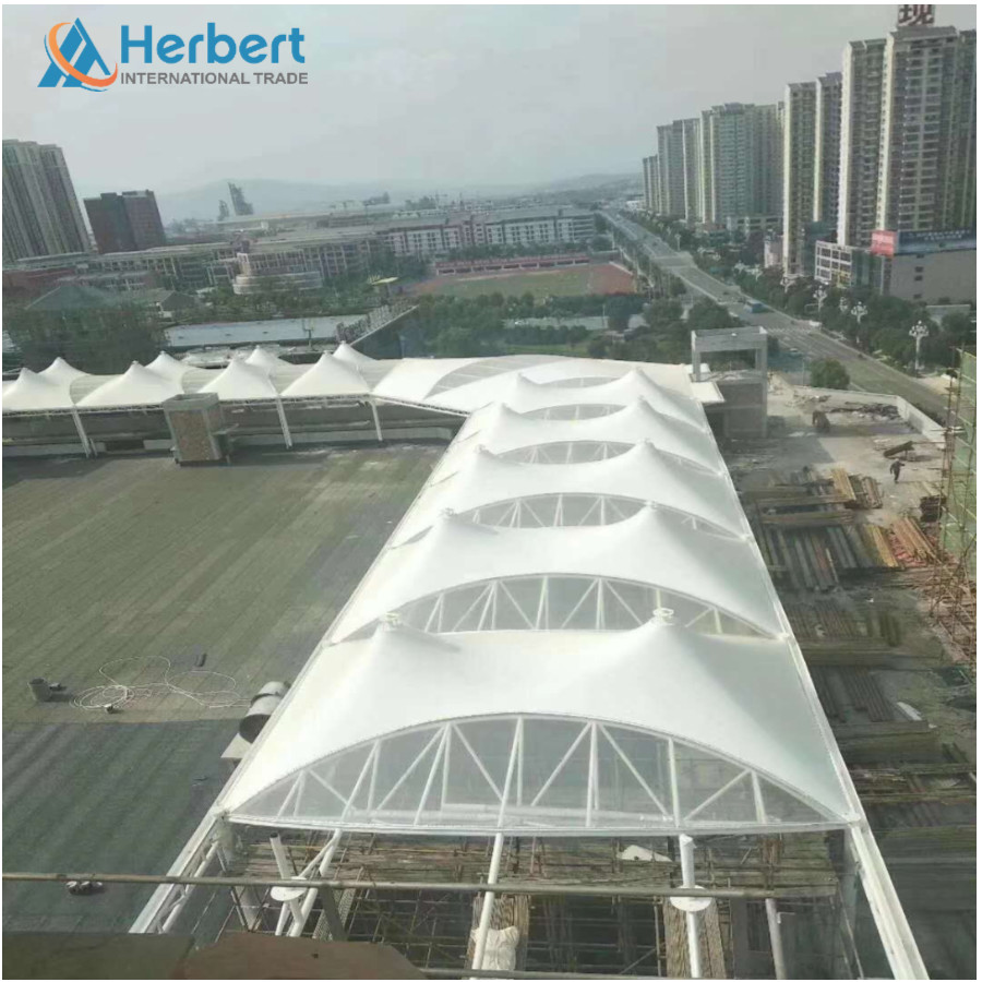 Waterproof PVDF Tension Membrane Structure FRP 1.5mm 2.0mm Panel