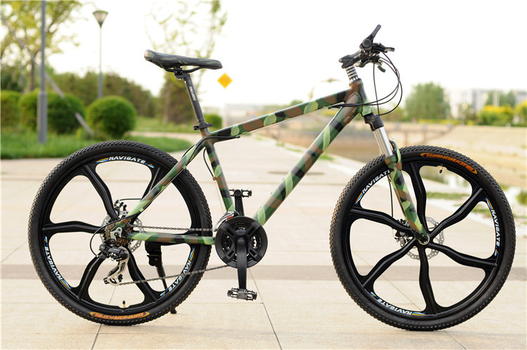 Tianjin factory high grade camouflage 26" aluminium alloy MTB OEM with magnesium alloy one wheel