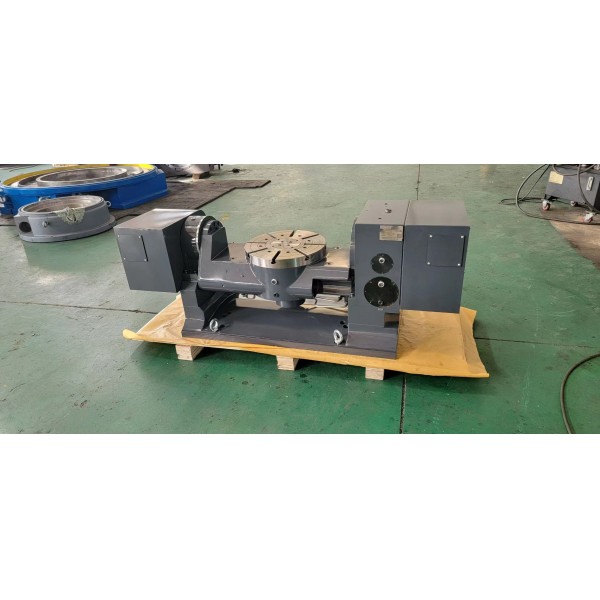 Double Lead Worm Driven Tilting Rotary Table Hardened Steel Servo High Precision Machining