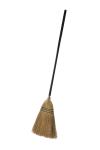 Solid Wood Handle Dust Push Broom Corn Bristles Garage Patio