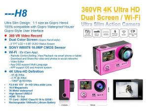 China Factory price newest camcorder HD Sony sensor 4k camera H8 remote control sports digi cam wholesale