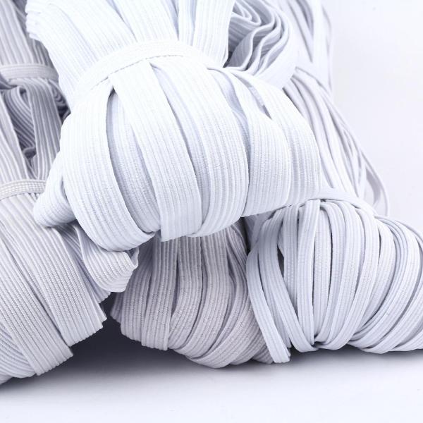 Various size flat elastic Custom 6mm bundle packing wholesale elastic band/White and black color elastic cord