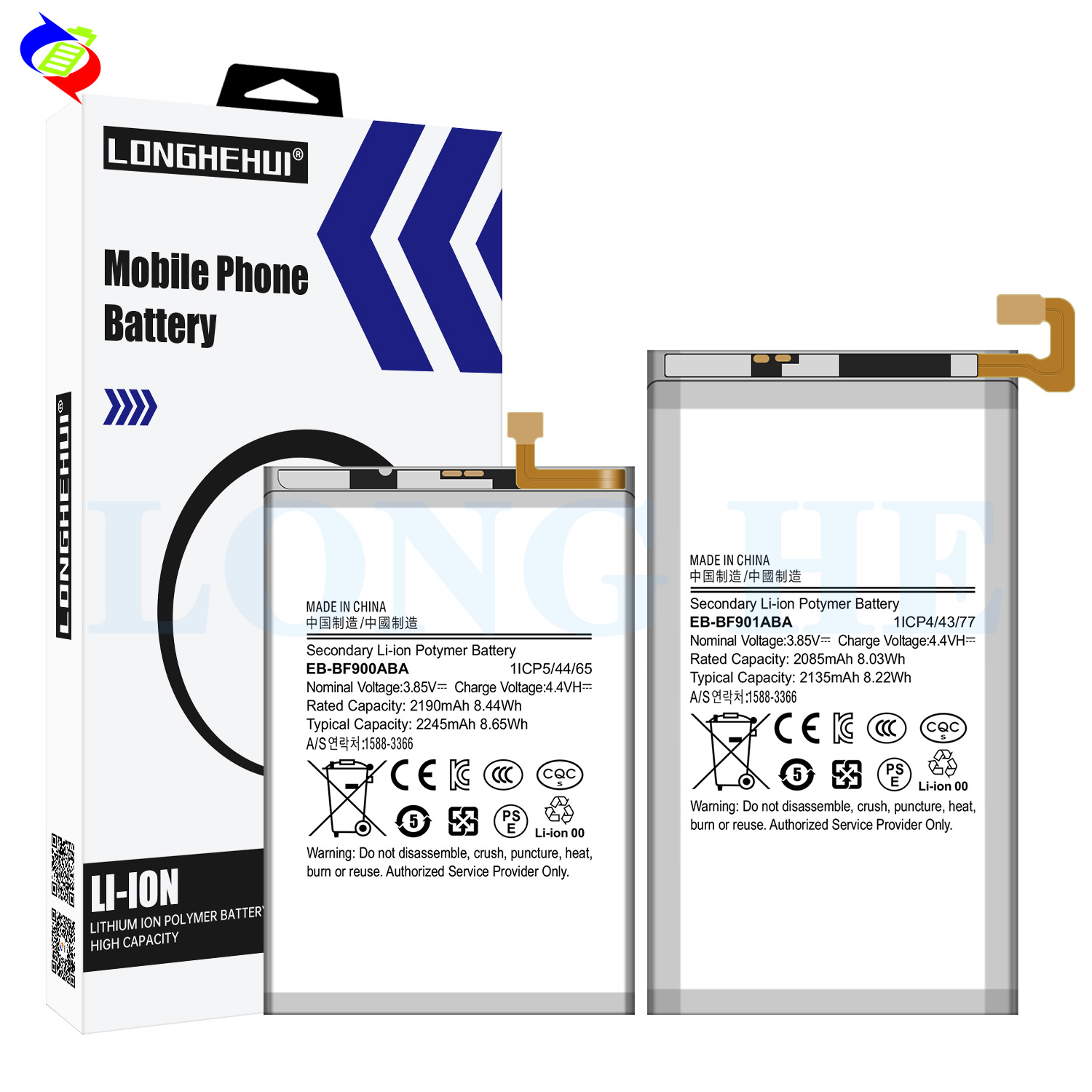 Long-Lasting 2135mAh EB-BF900ABA EB-BF901ABA Battery for Samsung Galaxy Fold SM-F900F
