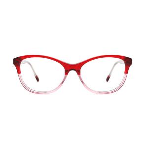 China Clear Lens Women'S Acetate Classic Cat Eye Glasses Frame Special Temple Lens Width 2.08&quot; wholesale