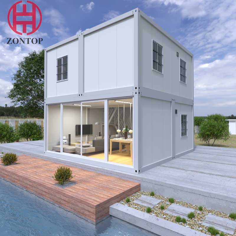 Zontop Modern Luxury Quick Concrete Construction Cheap Modern Luxury Prefab House Easy Assembly 3 Bedroom Container Home