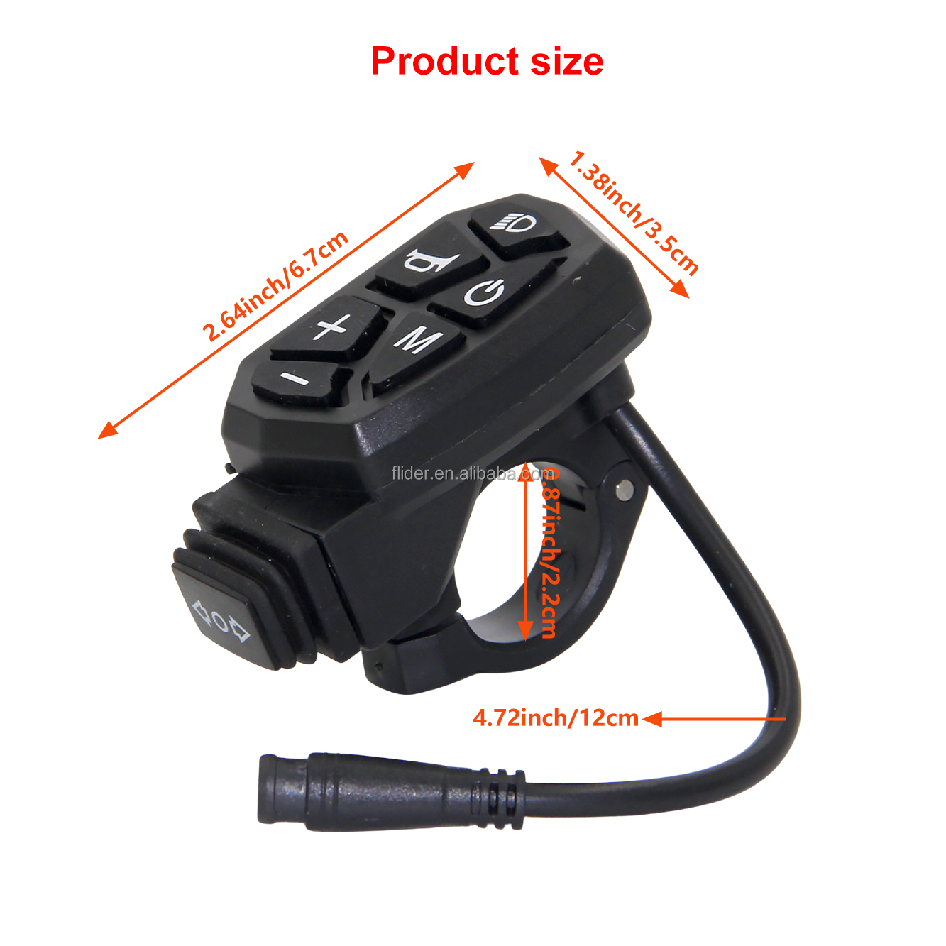 6 Pin Waterproof Scooter Control Button 48V Electric Scooter Switch for Headlight and Turn Signal