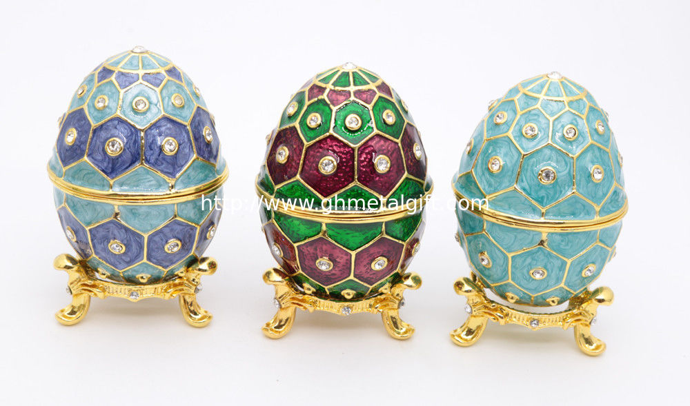 Faberge Egg Crystals Jewelry Trinket Box Gift Enamel Easter Faberge Egg Jewellery Box Ring Earrings Russian Case