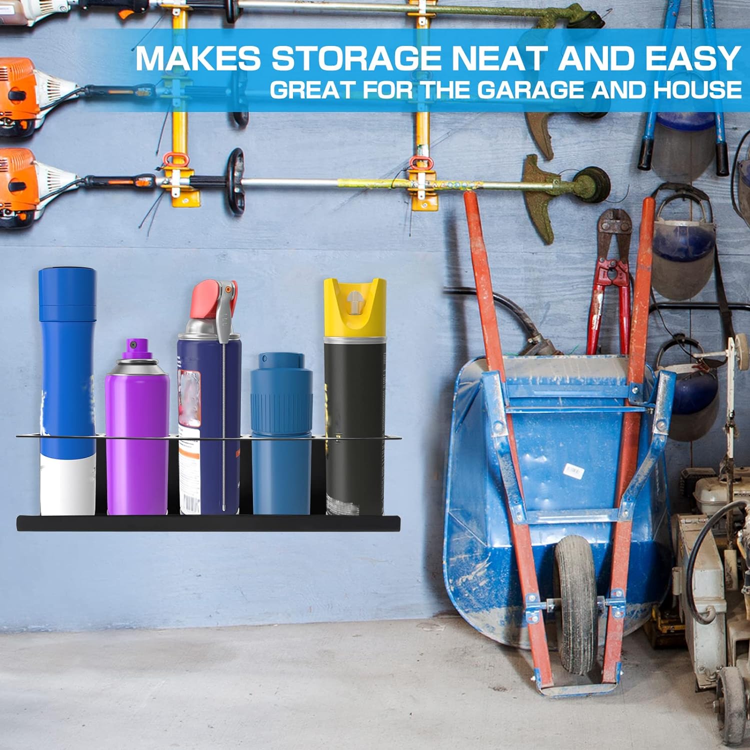 Durable Aerosol Can Holder Organizer for Organizing Spray Bottles in Garage or Home
