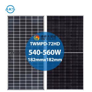 China Bifacial Modul Photovoltaic 555W 560W P Type 144 Half Cells Double Glass Solar Panels wholesale
