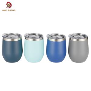 China Egg Shape 12oz Stainless Steel Insulated Travel Mug With Lid For Gifts wholesale
