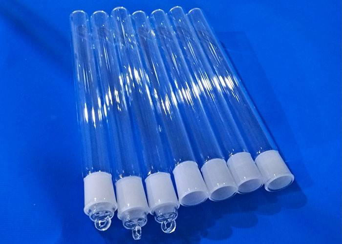 Alkali Resistance Pure Quartz Test Tube Clear Ground Joint Mouth For Lab