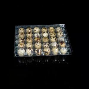 China Hinged Plastic Egg Packaging Blister Clamshell 30 Hole Transparent Quail Egg Tray wholesale