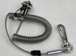 Transparent Black Stainless Steel Wire PU Outside Tool Coiled Lanyard Tether