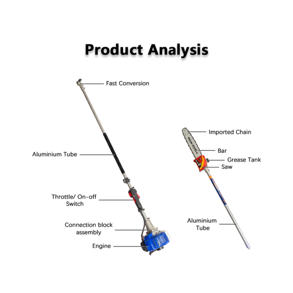 Garden Telescopic Long Reach Pole Hedge Trimmer