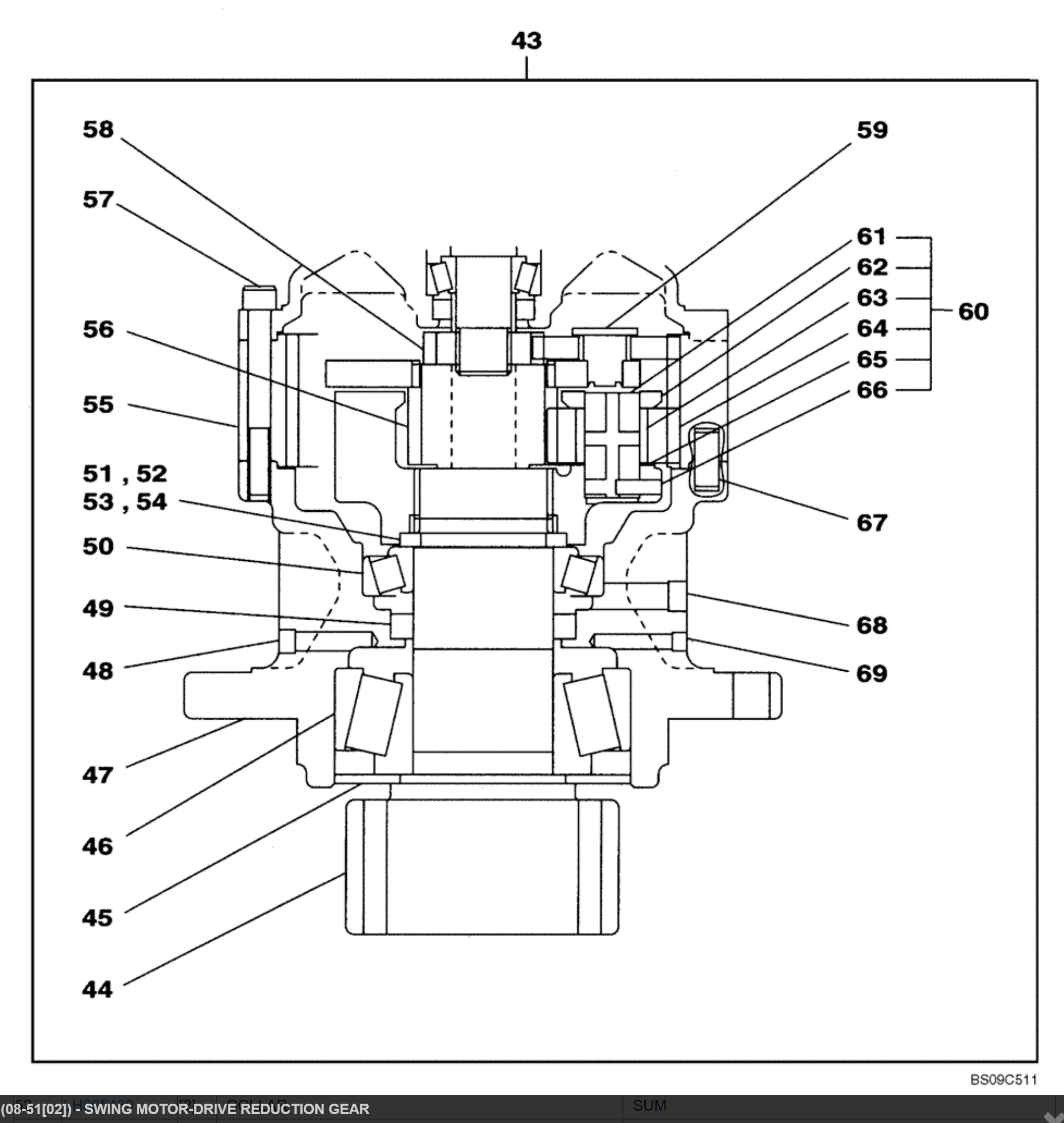Swing Drive SH120J3 Excavator Swing Gearbox For SUMITOMO LN002340