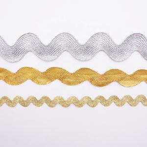 China Garment 3cm 4cm Braid Gold Rick Rack Edging wholesale