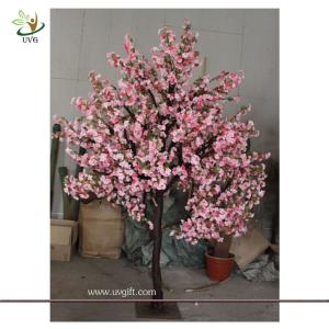 China UVG 8 foot artificial pink cherry blossom tree in wood trunk for birthday party decoration CHR074 wholesale