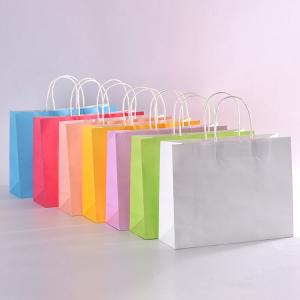 China Customized Size Coloured Kraft Paper Bags , Brown Paper Gift Bags Eco - Friendly wholesale