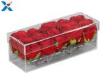 Rectangle Acrylic Flower Box 12 24 36 Holes Rose Flower Box With Lid Durable