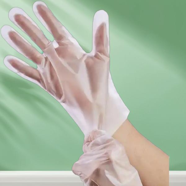 Transparent Biodegradable Disposable Gloves Middle Size 100pcs/Box for Parties