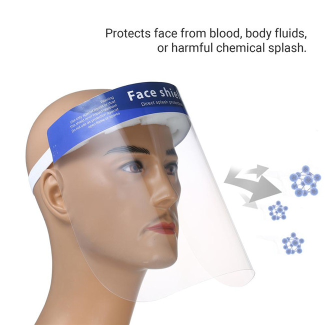 High Transparency Safety Face Shield Skin Friendly With Earloop PET Material