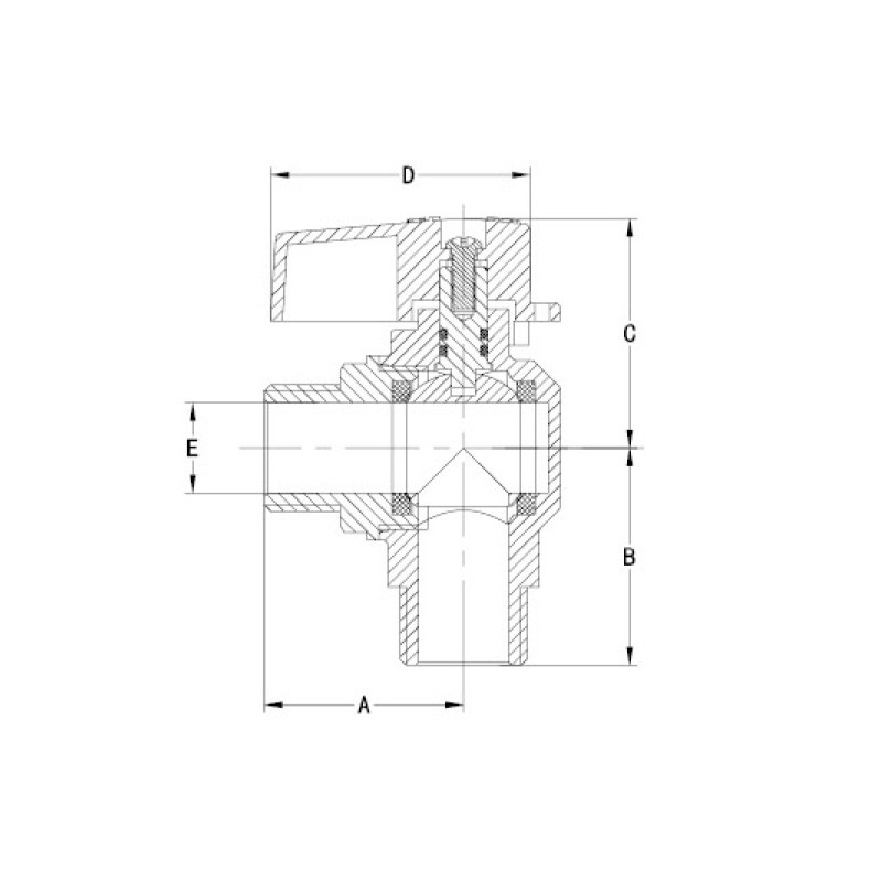 M1/2" x F3/4" Brass Gas Ball Valve Male x Female HPB57-3 Max.8bar