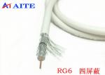 RG6U Quad Shield 75 Ohm Coaxial Cable Double AL Braid and Foil CATV Wire
