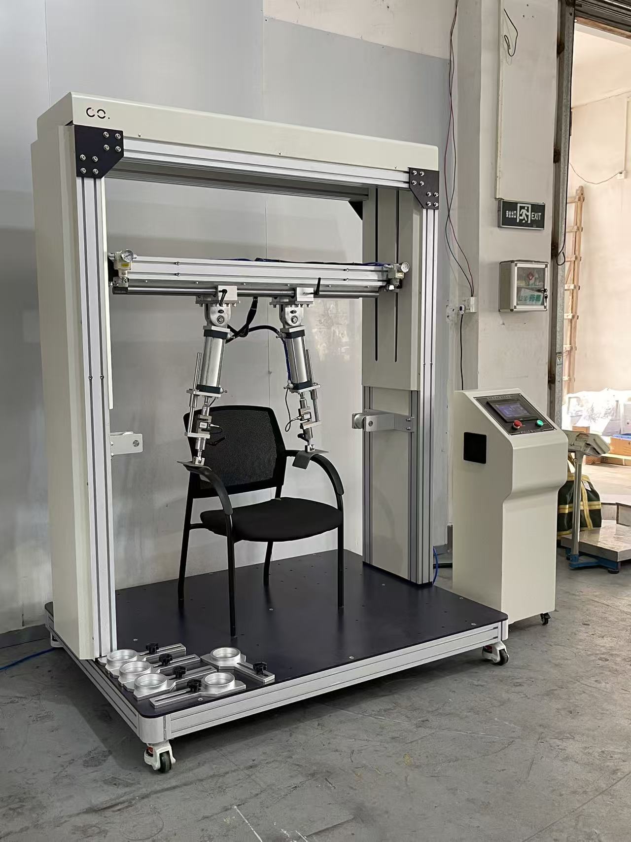PLC Touch Screen Office Chair Armrest Durability Testing Machine Cyclic Load Armrest Fatigue Strength Tester