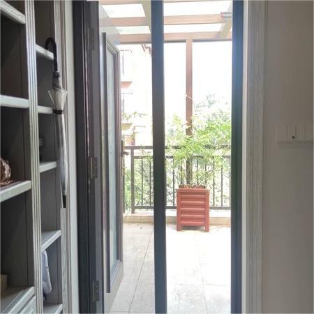 Aluminum Alloy Frame Mosquito Net Double Retractable Screen Door Barrier Free