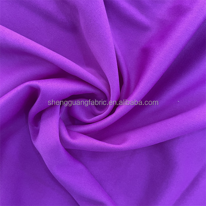 Color Fastness Grade 3.5-4.0 100% Polyester Tricot Fabric for Double Faced Jersey Knit