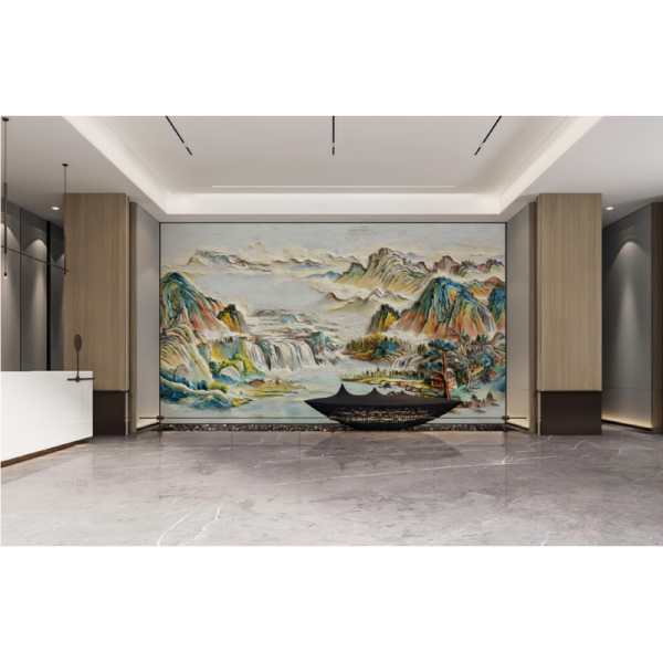 3D Relief PVC Wall Panel Waterproof Lifelike Patterns Retail Display
