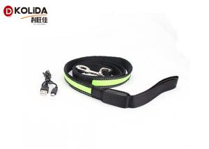 China Green / Pink / Blue Nature Nylon 120cm Illuminated Dog Leash , USB LED Waterproof Pet Collar wholesale