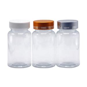 China 100ml/3.4oz Round Shape Customized Plastic PET Capsule Pill Bottle for Medicine Storage wholesale