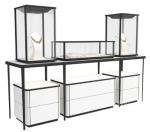 Stainless Steel Desk Jewelry Store Showcase with Lockable Electrical Drawers and